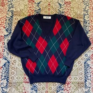 Vintage Pringle of Scotland Argyle Wool Sweater